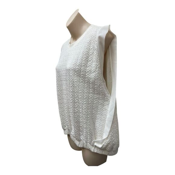 Zara Trafaluc Off White Sz M Muscle Tee Blouse Elastic Waist Sleeveless Pullover - Picture 2 of 7